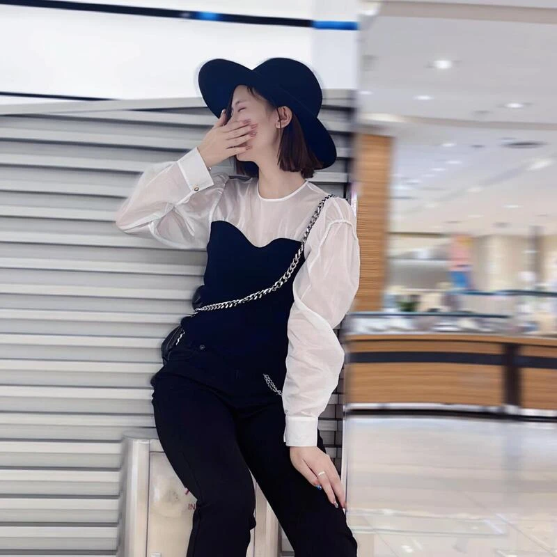 HPLY荷比俪冬季新款女圆领修身收腰设计上衣HYC41610245-1