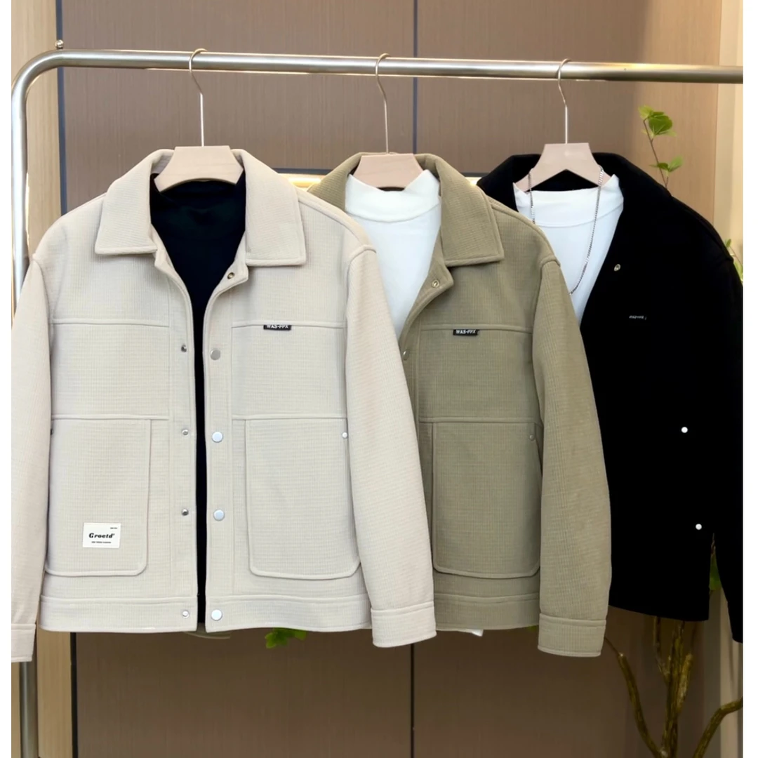 （九九）高品质春秋新款男士时尚百搭休闲外套帅气潮流翻领夹克上衣