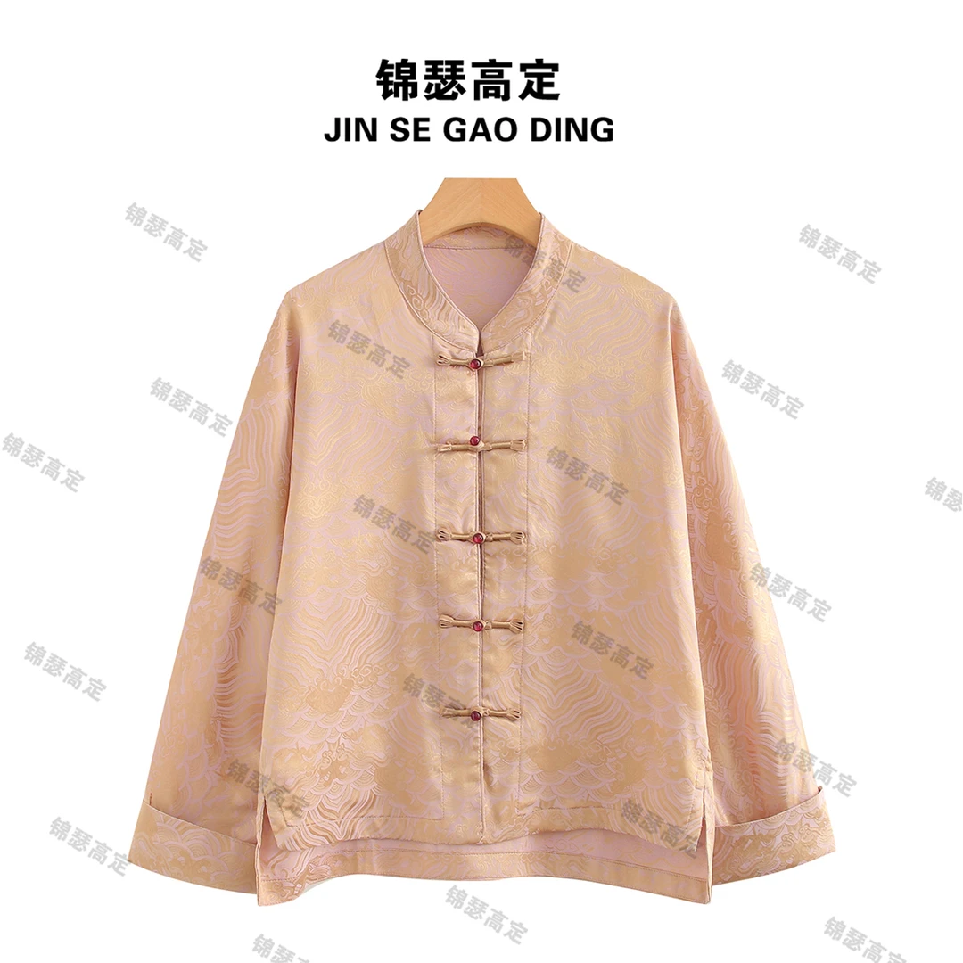 2024春秋新款高定国风花萝长袖外套女宽松百搭新中式气质上衣2352