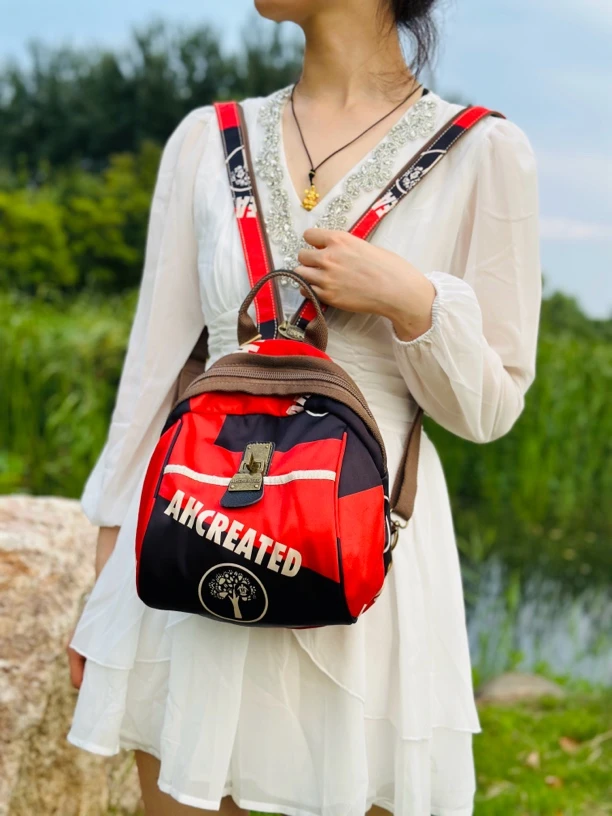 2025休闲新款国风双肩包布包单肩斜挎女包时尚