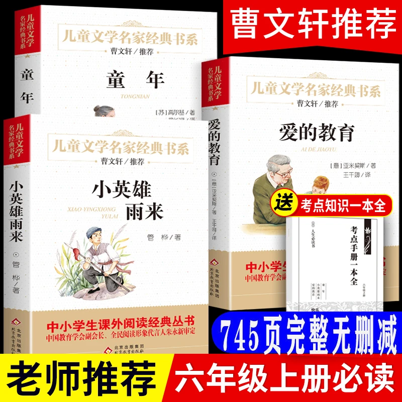 童年书籍高尔基正版六年级必读课外阅读书爱的教育小英雄的雨来书