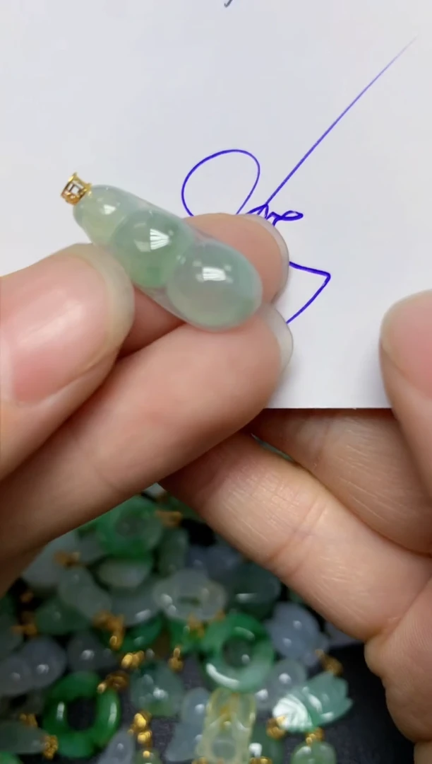 【闪购商品】翡翠挂件18K金镶嵌   天然翡翠A货