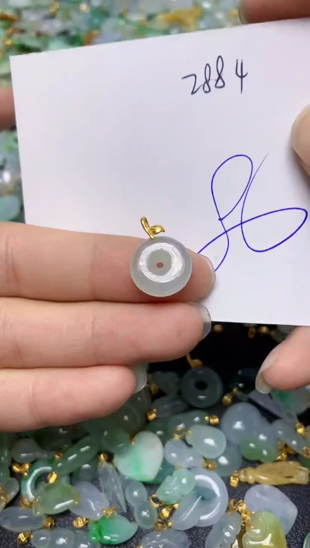 【闪购商品】翡翠挂件18K金镶嵌   天然翡翠A货