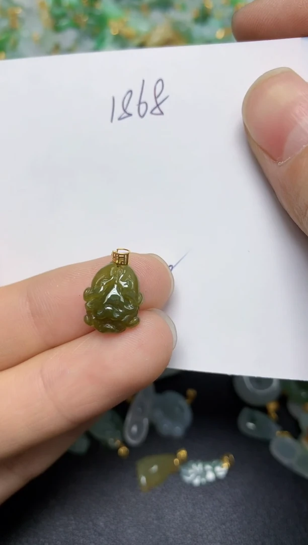【闪购商品】翡翠挂件18K金镶嵌   天然翡翠A货
