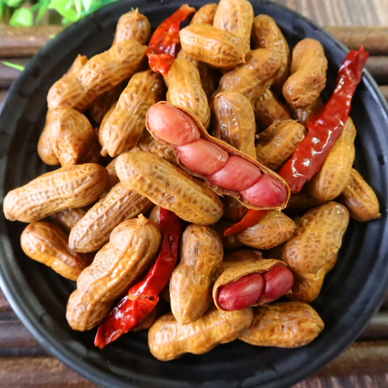 乐明卤煮花生500g四川特色水煮带壳湿花生米烧烤五香麻辣卤味花生