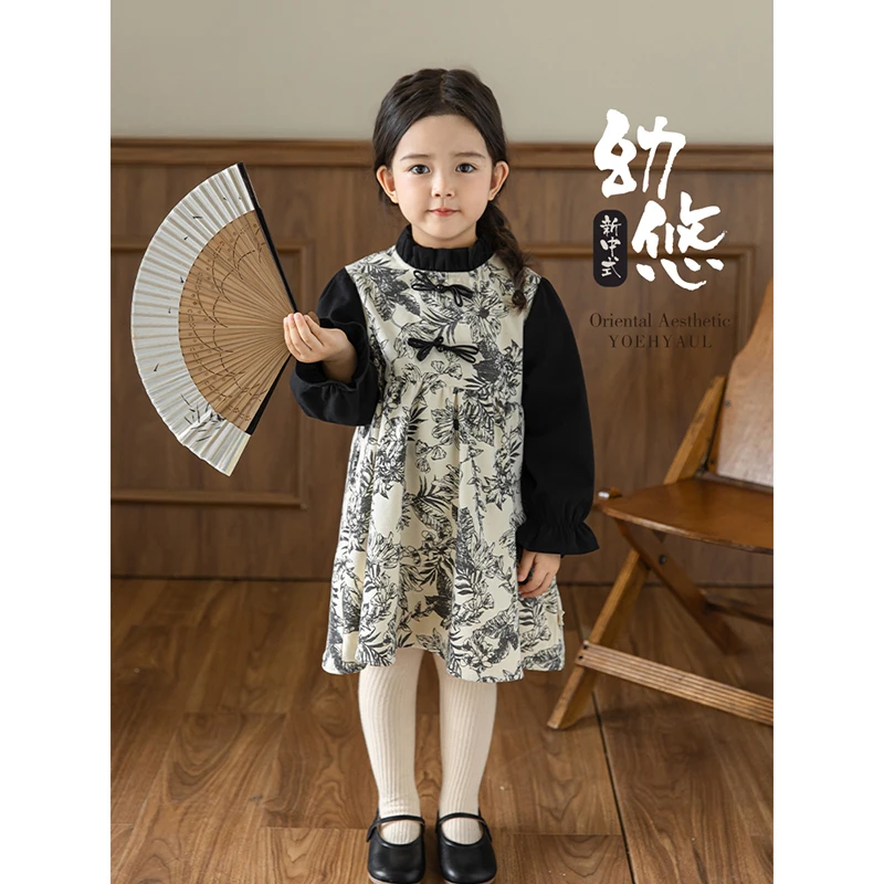 清 YOEHYAUL/幼悠【东方闺秀】秋三波春秋复古新中式连衣裙潮Q4132