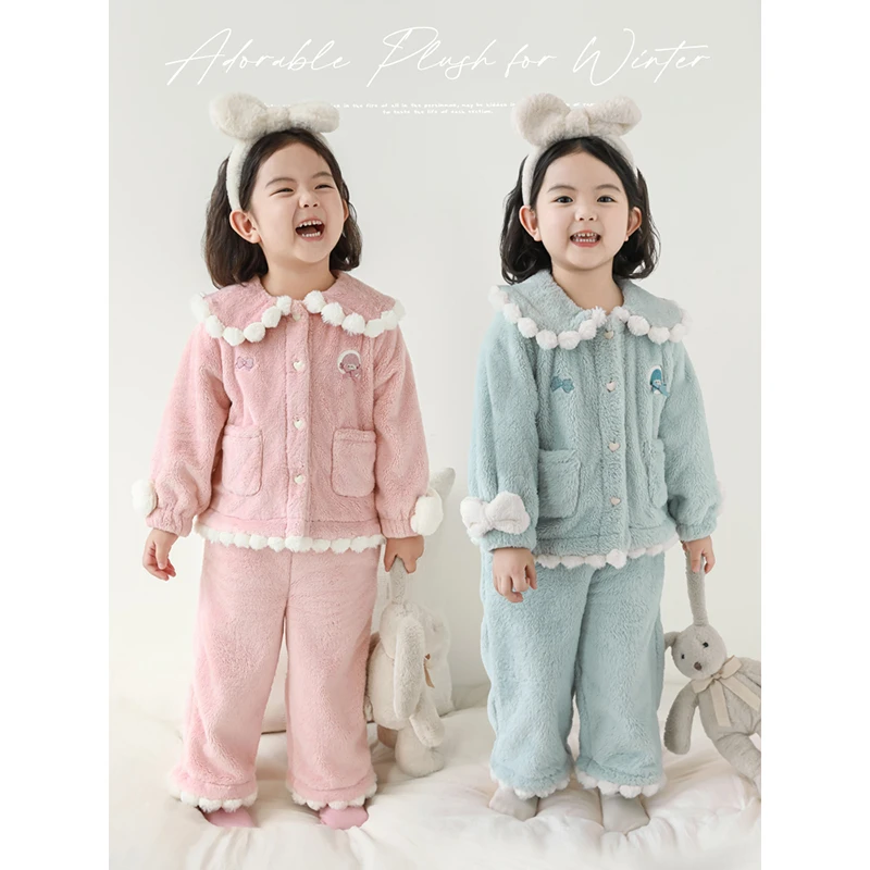 YOEHYAUL/幼悠YOEHYAUL冬一波【软糯女孩】女童汉服家居服套装D3917