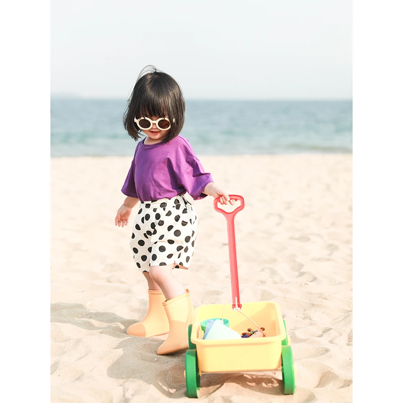 清 幼悠 夏季洋气波点百搭儿童女宝宝小童花苞短裤 X2108