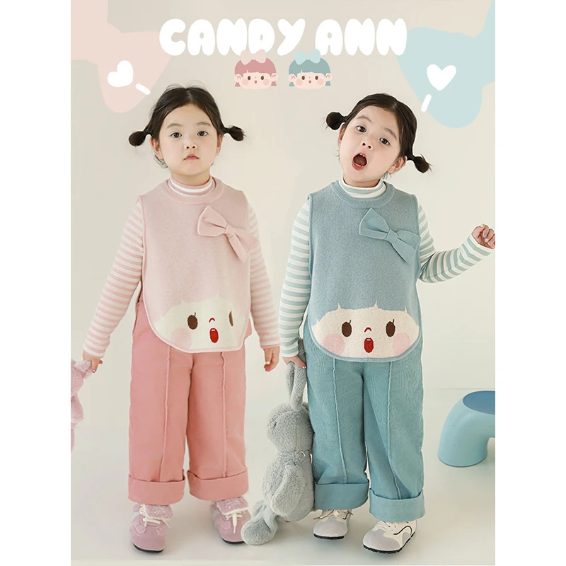 【清】幼悠【安安魔法】女童舒适保暖毛衣背心 D3813