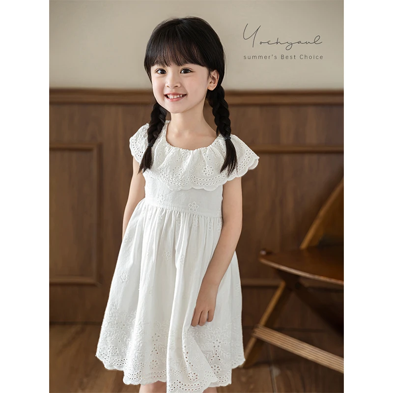 【清】幼悠【柔白月光】夏儿童洋气薄款裙子女童夏季甜美连衣裙 X4547
