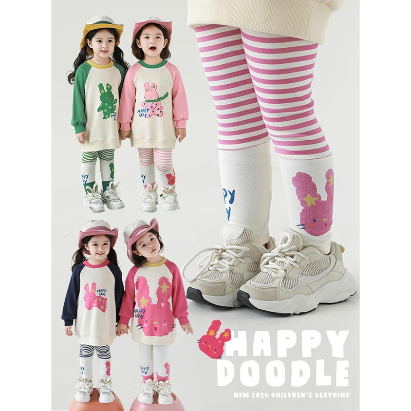 幼悠女童春秋宝宝卡通动漫舒适小童打底裤 LQ0142-1