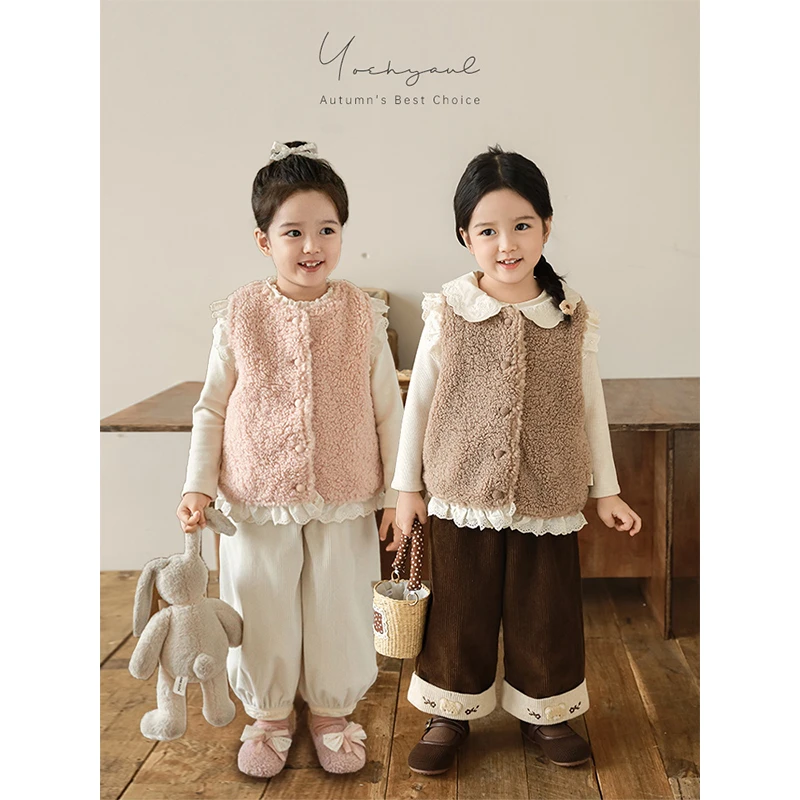 YOEHYAUL/幼悠幼悠 冬一波 女童冬款保暖时尚加厚百搭马甲 D3661