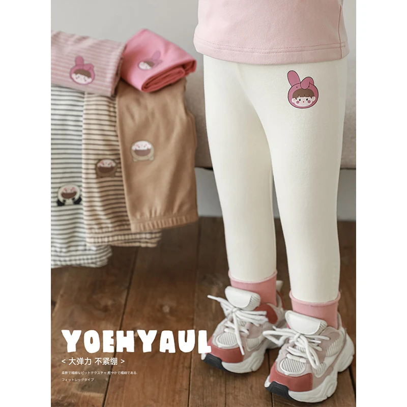 清 YOEHYAUL/幼悠【安安女孩】秋三波春秋女童柔软打底裤 LQ0007-1