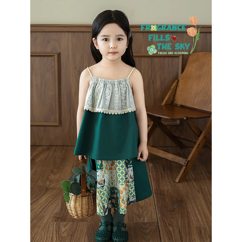 清 幼悠女童夏五波卡通印花裙子 女孩休闲百搭洋气半身裙 WX0004