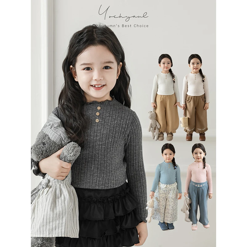 YOEHYAUL/幼悠幼悠【怦然心动】秋三波春秋女童洋气高领打底衫Q4115