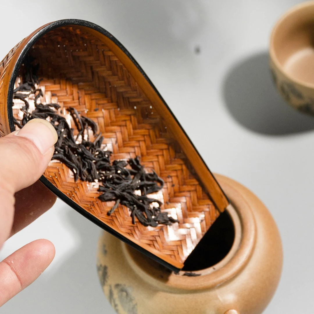 CZ004（邱峰专属）精品竹编小簸箕茶道茶则