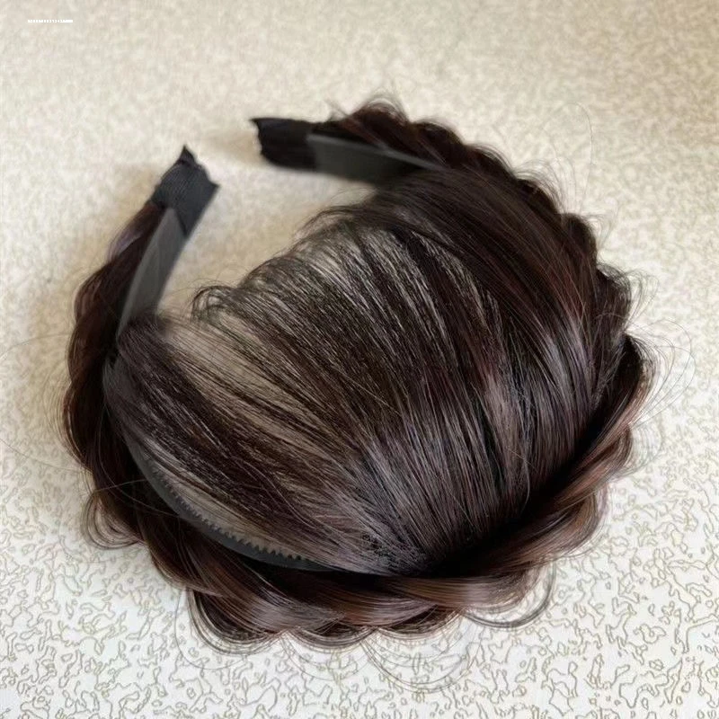 发箍假发刘海一体发辫子头箍女款秋冬高颅顶鱼骨辫压发发卡头饰