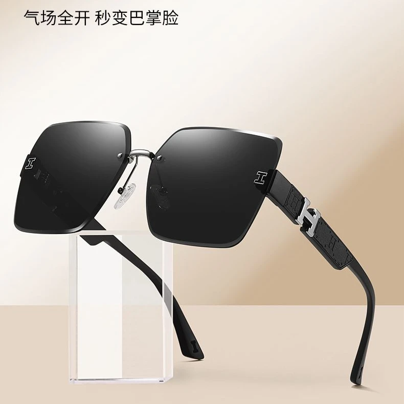 韩版字母墨镜时尚防晒防紫外线高档网红遮脸显瘦无边框太阳眼镜女