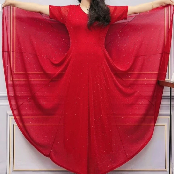 2024款大码气质夏季大摆连衣裙长裙春夏超显瘦连衣裙圆领常规花色