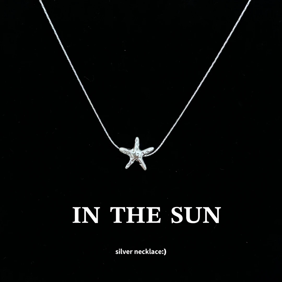 坠链均925银 韩国东大门极简风海星项链女设计感choker锁骨颈链