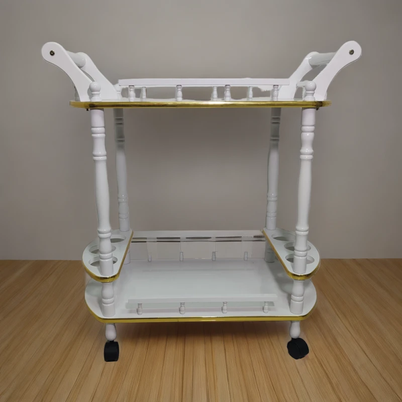 新款实木家用高档高脚推餐车