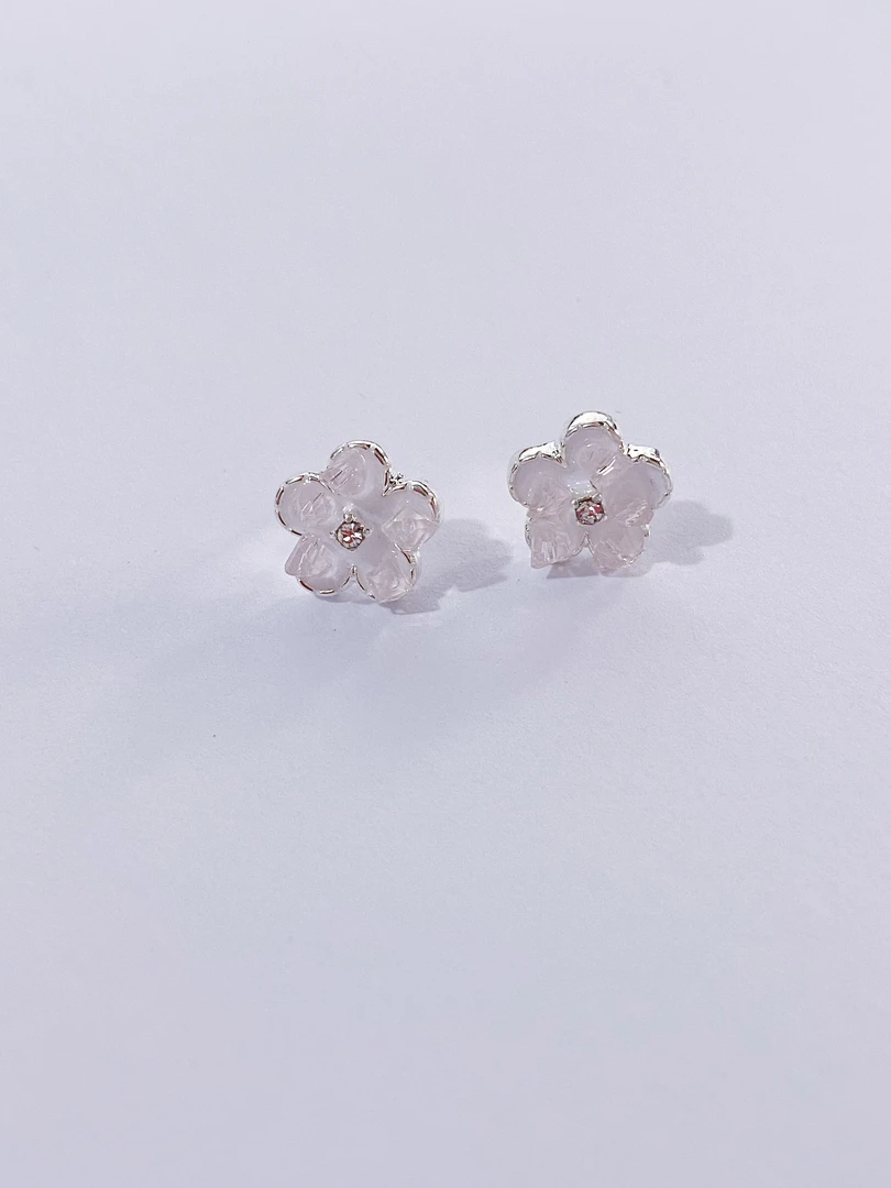 铜合金耳饰 【90号】甜美精致少女ins蝴蝶粉色樱花精致山茶花耳钉