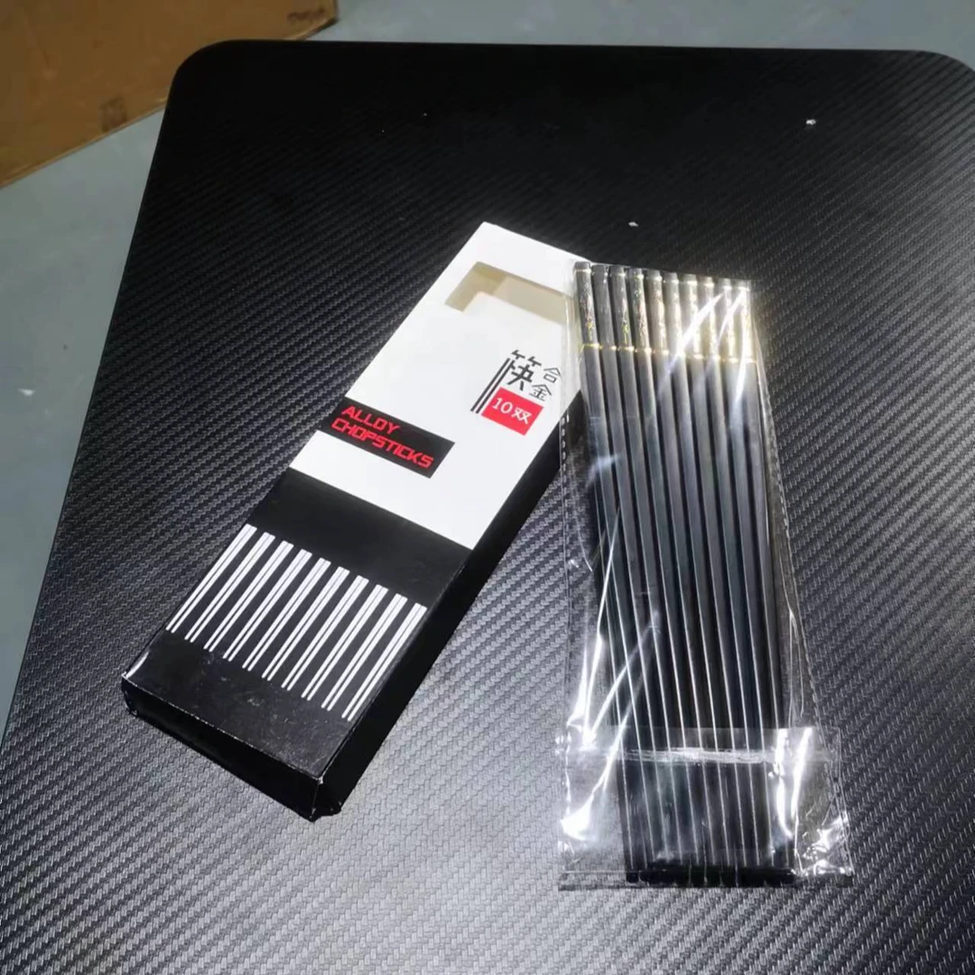 家用合金筷子防滑防霉无漆无蜡金福合金筷子黑色