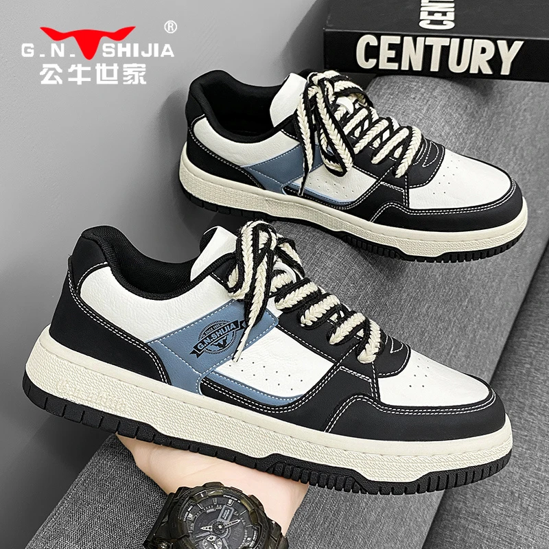 公牛世家百搭潮流男鞋秋季运动休闲板鞋男款网红低帮鞋子男士潮鞋