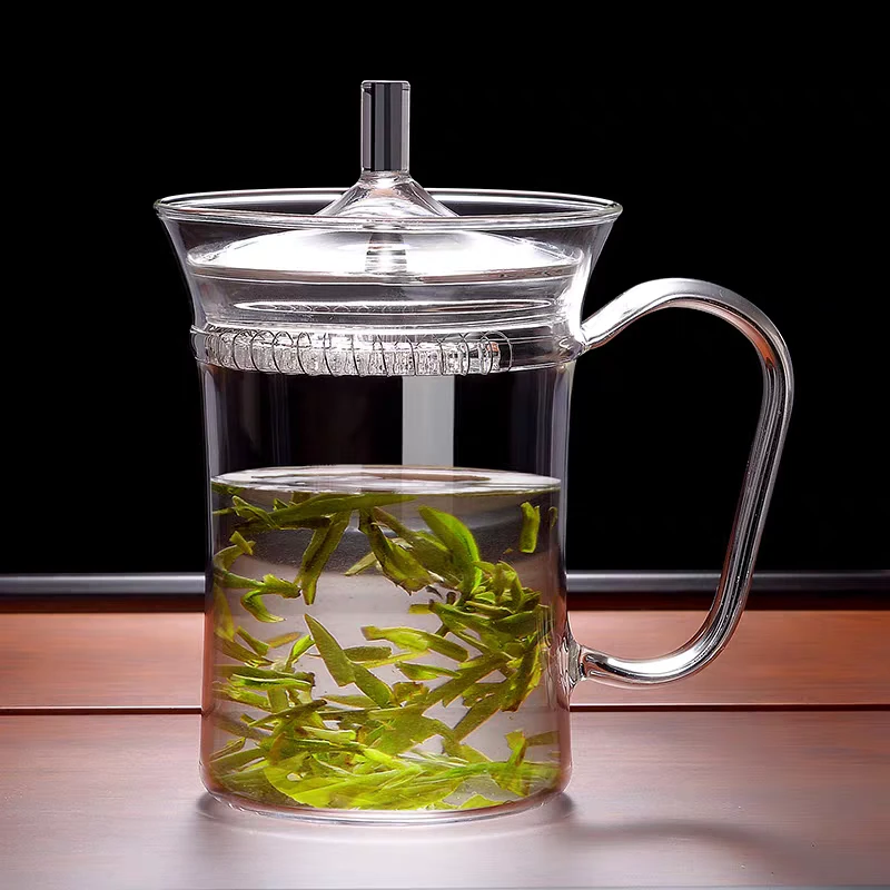 家用可拆卸月牙过滤泡茶杯办公杯绿茶杯玻璃杯