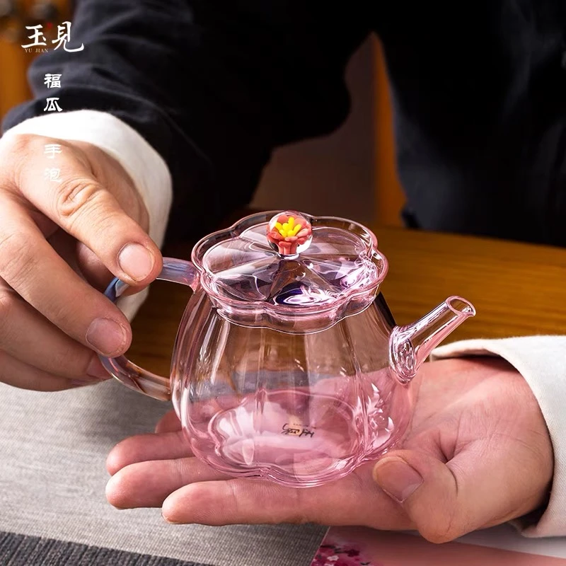玉见高端玻璃泡茶壶小号过滤手工茶壶耐热防烫个人专用茶具