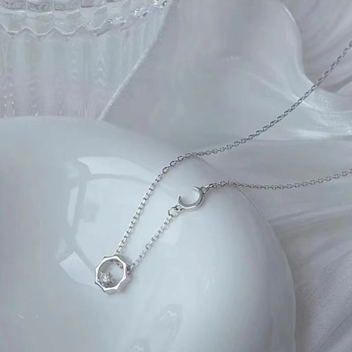 依弗 钛钢项链 百搭日月同辉项链女生高级设计感轻奢小众