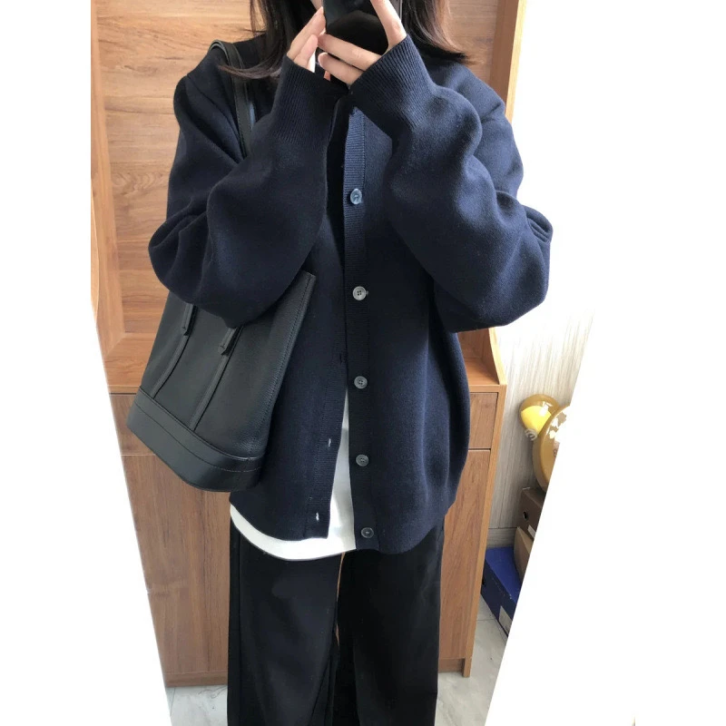 秋冬毛衣外套高级百搭感慵懒休闲宽松针织开衫上衣