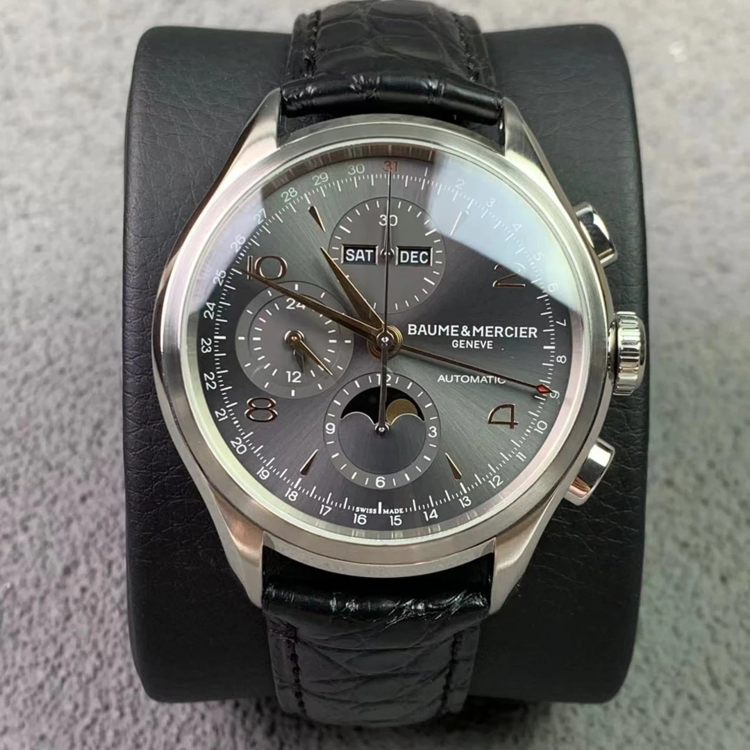 99新 Baume et Mercier/名士 克里顿公价39000表径43/8针月相男表