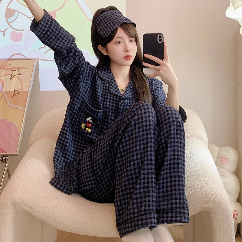 网红加大码200斤睡衣女士春秋季长袖泡泡棉开衫韩版300斤宽松套装