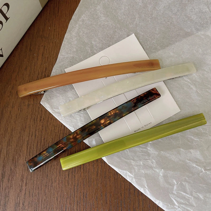 心动就要行动起来高级感气质一字醋酸盘发鸭嘴夹后脑勺弹簧夹发饰