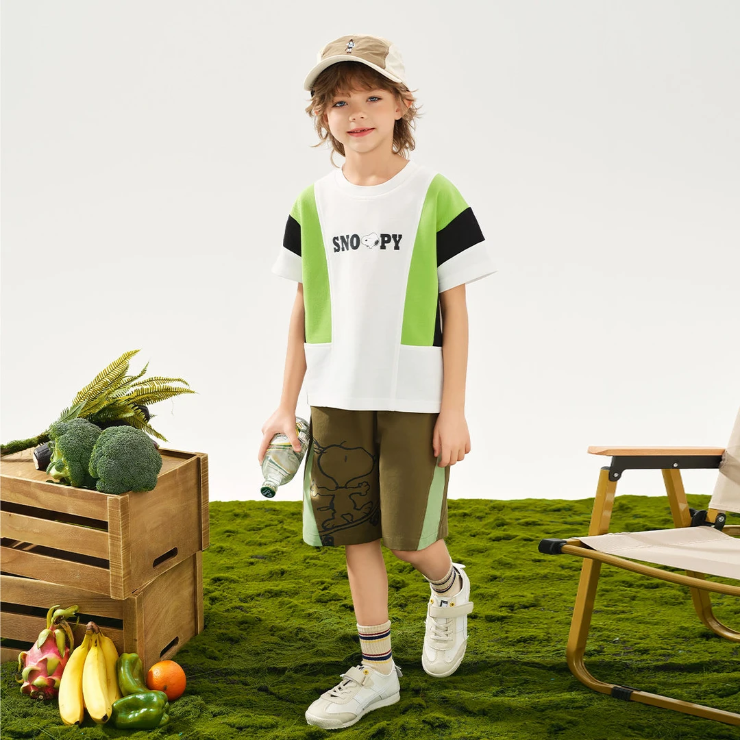 Snoopy/史努比【洛儿妈青货福利】2025夏款男童夏季两件套童装4z057