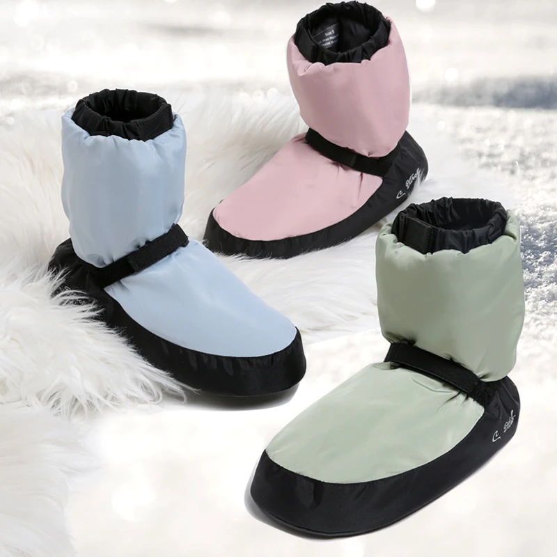 舞蹈保暖鞋芭蕾练功冬季加绒棉鞋女雪地教师舞蹈鞋保暖靴加厚秋冬