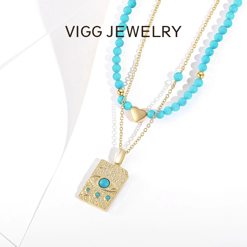 VIGG 铜合金项链 恶魔之眼套链 时尚简约百搭饰品