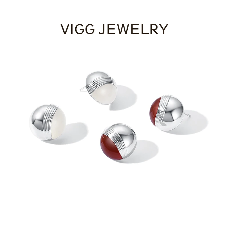 VIGG 铜合金耳饰  半月耳钉 气质时尚百搭简约个性