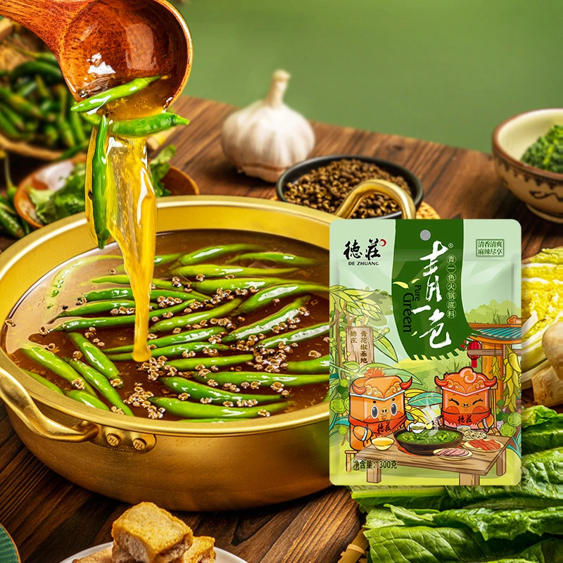 【3袋装】德庄青一色火锅底料300g美味藤椒椒麻涮菜搭档麻辣鲜香