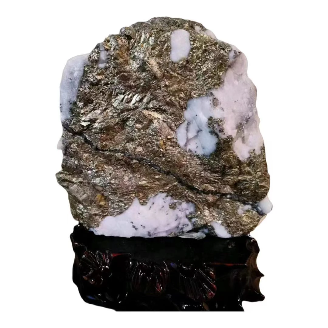 金龙缠身金矿石摆件精美老物件老料客厅