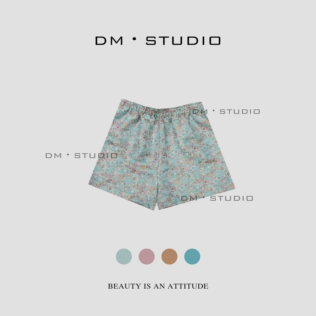DEDM-DM•STUDIO/新中式国风高级感100%真丝提花宋锦短裤（99753）