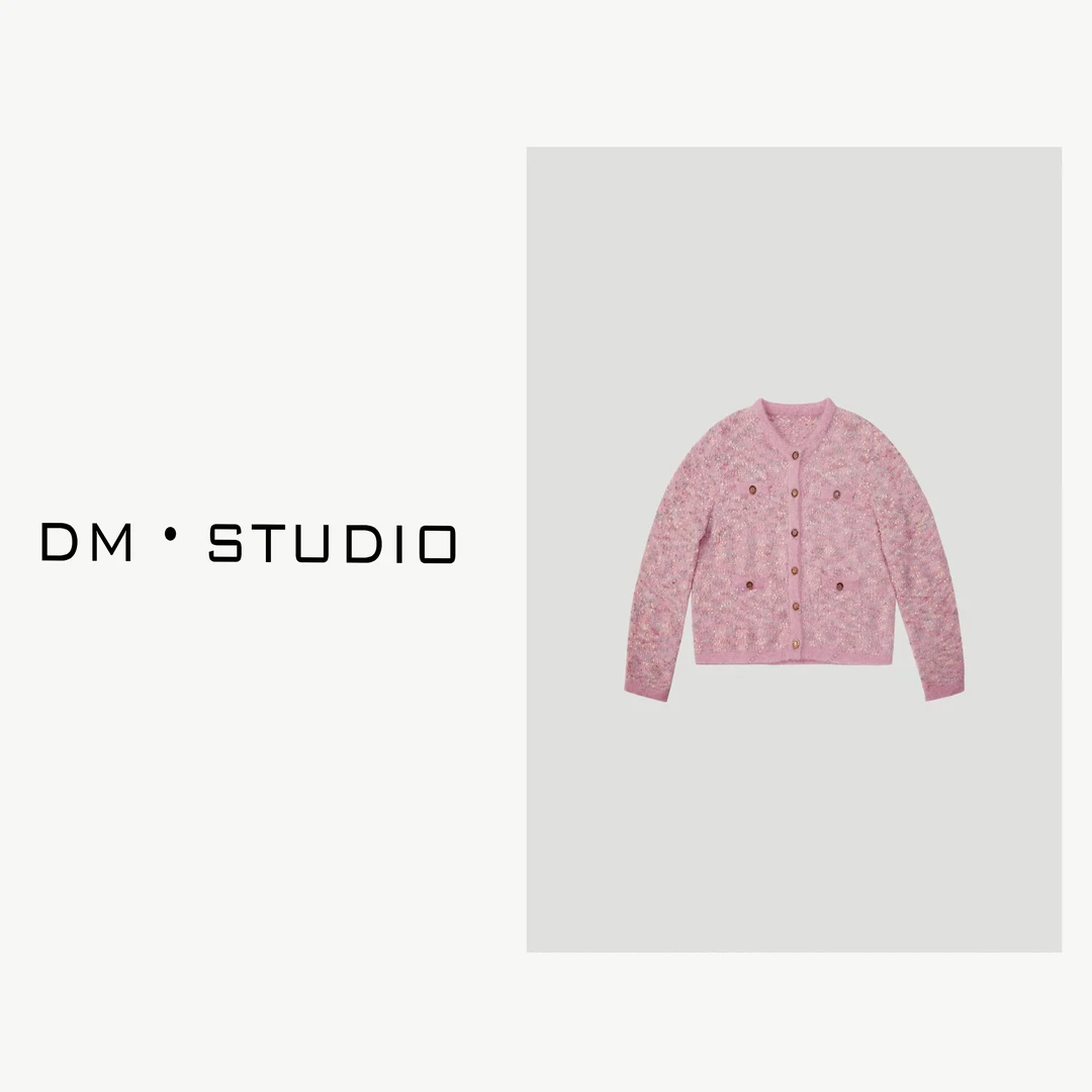 DEDM-DM•STUDIO/减龄气质羊驼毛+绵羊毛混纺小香开衫毛衣（GS768）