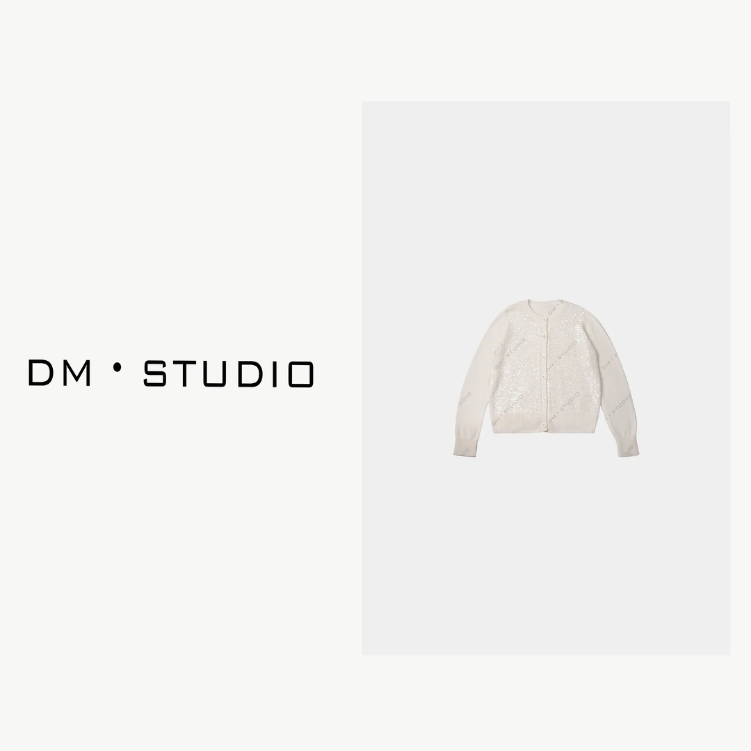 DEDM-DM•STUDIO/冬季气质羊驼毛+羊毛亮片开衫毛衣（C0135）