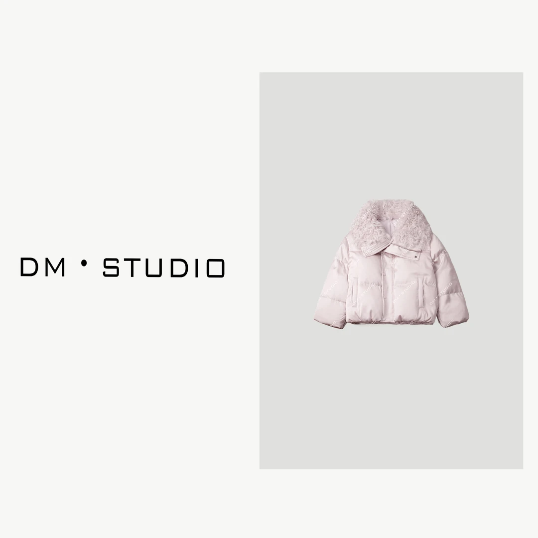 DEDM-DM•STUDIO/静奢千金拼羊毛领新国标90白鹅绒卷毛外套 882861