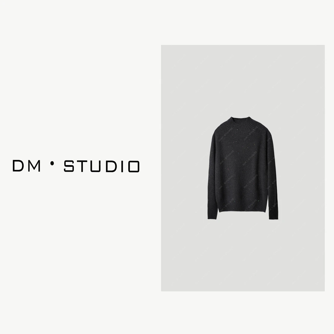 DEDM-DM•STUDIO/纯色百搭金丝珠片亮片100%羊毛针织毛衣（8002）