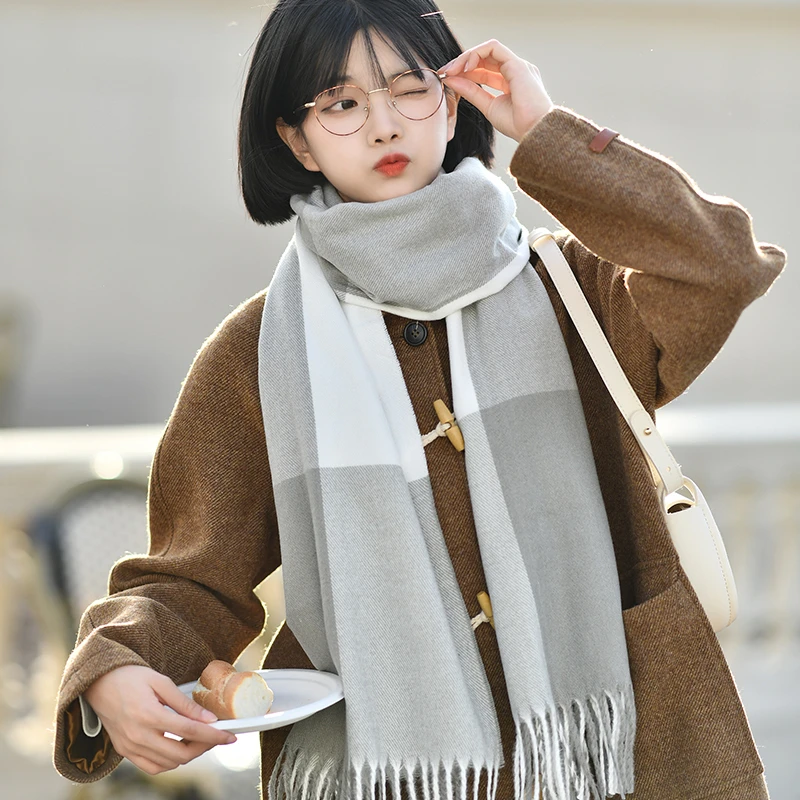 Fancet凡饰女冬季韩版休闲百搭加厚长款保暖围巾秋冬