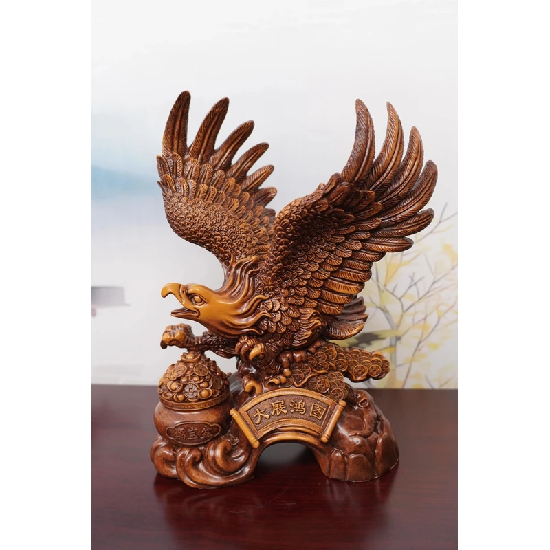 大展宏图鹰(LYH)长20cm高25cm手工高端商务送人礼品桌面玄关摆件