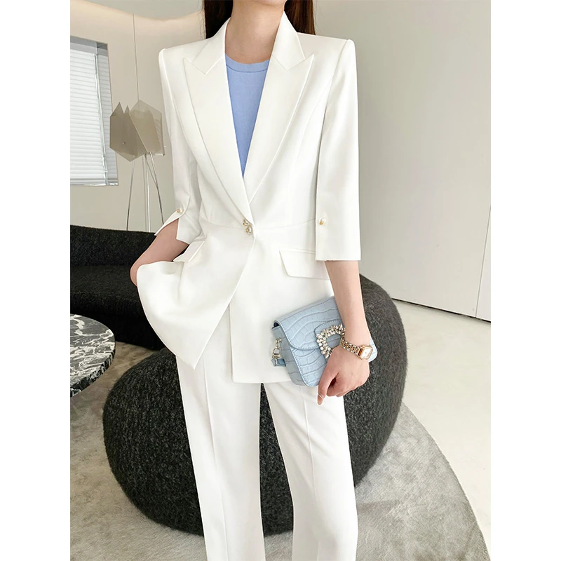 【高端气质】夏季西服套装女2025新款时尚洋气时髦显瘦轻奢小西装