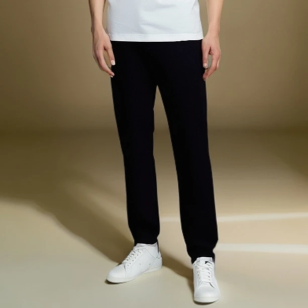 櫟丝御锦柞蚕丝男裤秋冬加厚保暖时尚商务休闲西服裤 9624C94072
